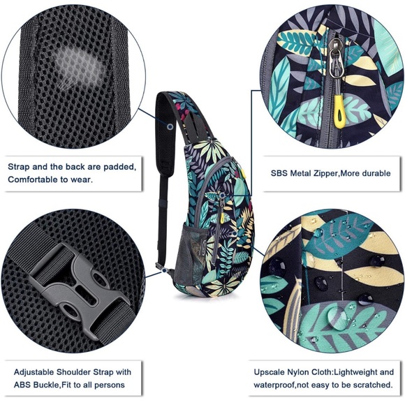 G4Free crossbody sling bag, tropical leaf, EUC - Picture 5 of 7